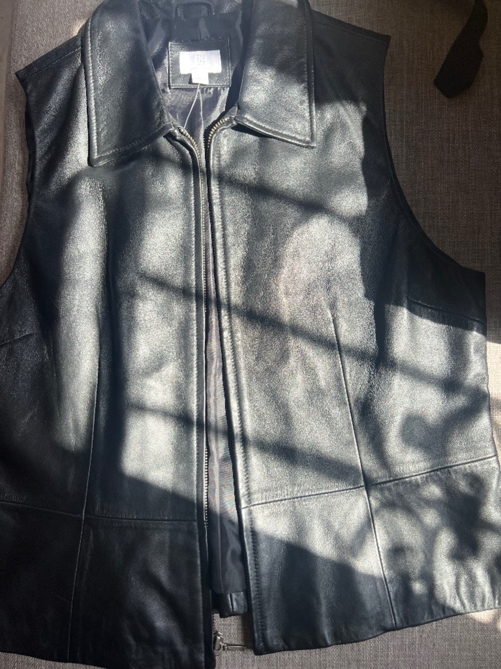 Apt. 9 lambskin black leather vest